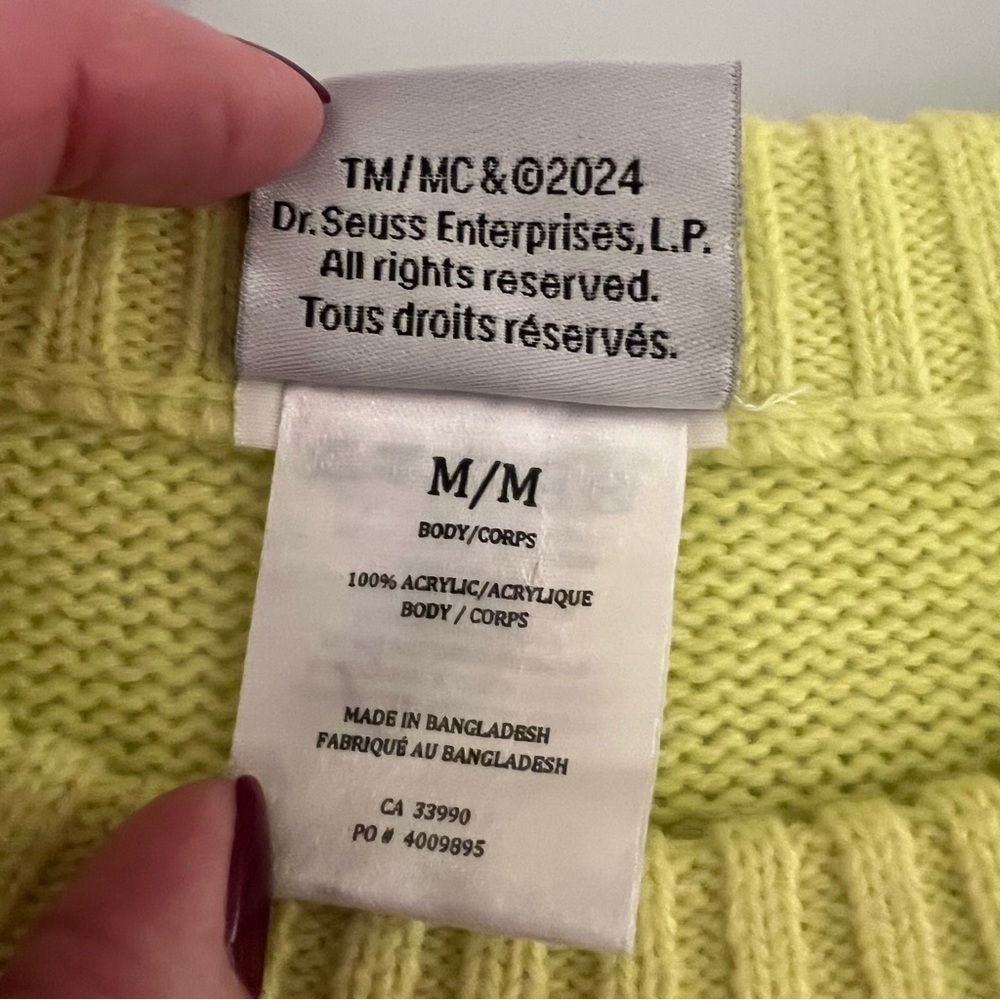 Women's Lime Sweater with Grinch Design - Picture 5 of 9